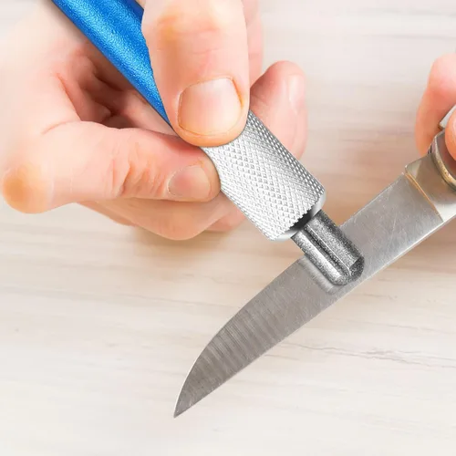 Miniatura 7 de 2 piezas de afilador de cuchillos retráctiles de diamante, varilla de afilar de acero para cocina, herramientas de palo dentado al aire libre