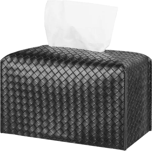 Funda para caja de pañuelos de piel sintética, estuche cuadrado para pañuelos faciales, dispensador de papel facial para baño, encimera de tocador,