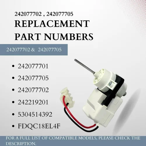 Miniatura 2 de 242077702 Motor del ventilador del evaporador A03788604 A03788606 FDQC18EL4F 242077705 Motor del ventilador para Frigidaire, refrigeradores