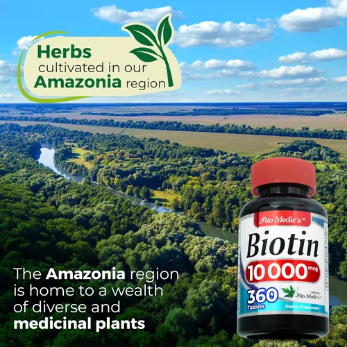 Miniatura 6 de FITO MEDIC'S Laboratorio biotina pestaña 360 Suplemento de biotina.