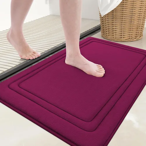 Miniatura 15 de Grandaily Alfombra de baño de espuma viscoelástica de 24 x 16 pulgadas, ultrasuave, antideslizante y absorbente, lavable a máquina, cómoda alfombra