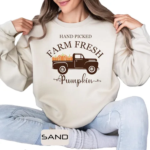 Miniatura 2 de Hand-Picked Farm Fresh T-Shirts, Farming Clothes For Women And Men, Pumpkin T-Shirts Sweatshirts Hoodies, Pumpkin Farmer Shirts, Farm Truck Shirt