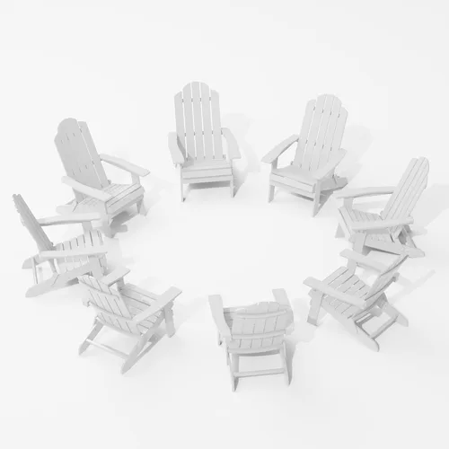 Miniatura 35 de MXIMU Folding Adirondack Chair for Outdoor: Easy Assembly and Comfortable Adirondack Chairs - Foldable Composite Fire Pit Chairs - All Weather