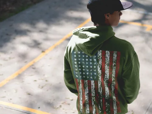 Miniatura 4 de Sudadera con capucha para hombre con bandera estadounidense de Estados Unidos