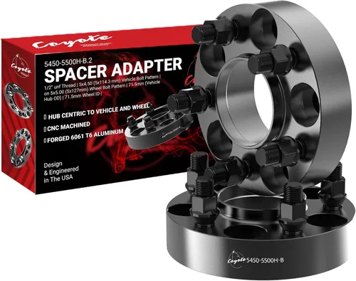 Miniatura 19 de Wheel Accessories Parts 2 adaptadores de espaciadores de rueda centrados en buje de 5 x 5 5 x 127 1.25 pulgadas de grosor 2.815 in, buje de rosca