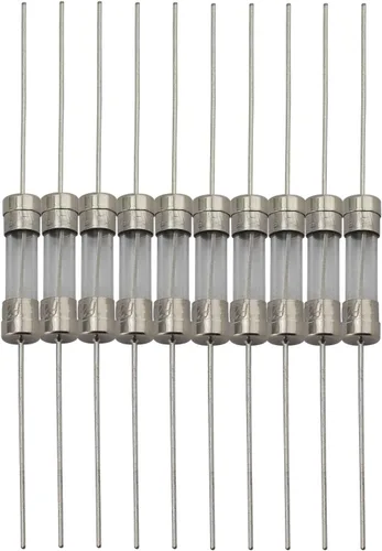 Miniatura 5 de Tegg 10 unids 0.197x0.787 in Cartucho de vidrio de plomo axial Fusible Resistor Seguro Tubo Fusible Recorte con Cable de plomo 2AMP