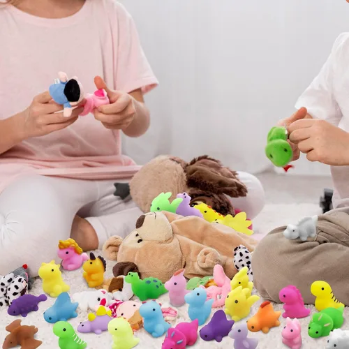 Miniatura 7 de 30 piezas de juguetes esponjosos Mochi, mini dinosaurios Kawaii esponjosos, juguetes suaves para aliviar el estrés, juguetes esponjosos