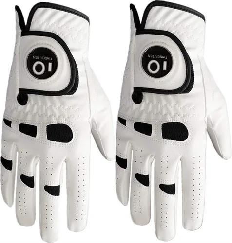 Miniatura 11 de FINGER TEN Guantes de golf para hombre con marcador de pelota, para mano izquierda y derecha, paquete de 2, Weathersof Grip suave y cómodo, talla S