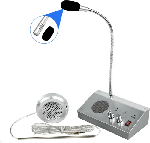 Miniatura 8 de Sistema de intercomunicación de altavoz de ventana, intercomunicador de ventana, micrófono de intercomunicación de doble vía antiinterferencias