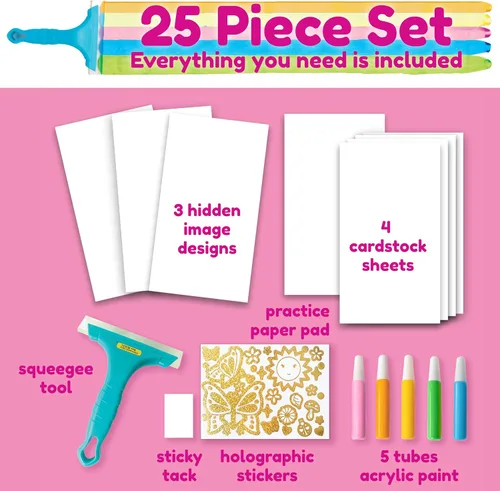 Miniatura 3 de Creativity for Kids Kit de Manualidades Squeegeez Magic Reveal: Mariposa - Actividad de Pintura Artística para Niños, Regalos para Niñas y Niños