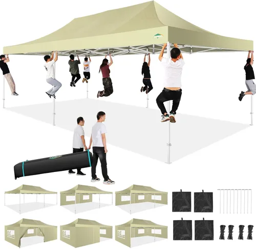 Miniatura 55 de COBIZI Tienda de campaña desplegable de 6.6 x 6.6 pies, toldo resistente, fácil de instalar, impermeable, para exteriores, fiestas, playa, jardín