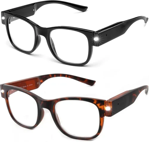 Miniatura 9 de SKYWAY Gafas de Lectura con Luz Recargables, Lectores LED Brillantes con Luces, Lentes de Visión Clara, Unisex