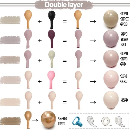 Miniatura 3 de Dusty Pink Beige Balloon Arch Kit Double Stuffed Blush Cream Gold Latex Balloons Pink Brown Neutral Tan Balloon Garland Perfect for Boho Baby Shower