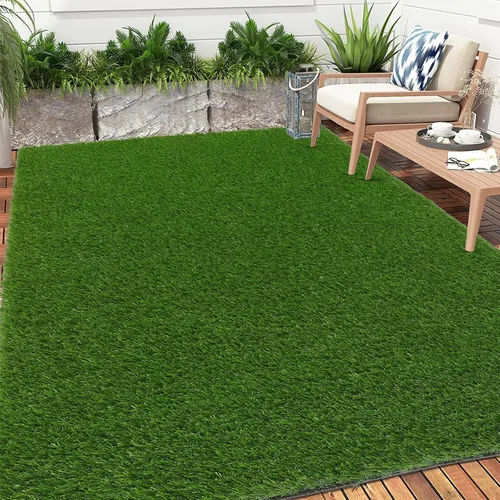 Miniatura 13 de Bsmathom Alfombra de césped artificial, interior/exterior, césped artificial para patio, balcón y jardín, 2 x 6 pies
