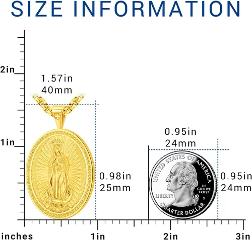 Miniatura 283 de Eusense Saint Necklace Sterling Silver 925 Protection Jewelry for Men Women Patron St Medals Amulet Pendant
