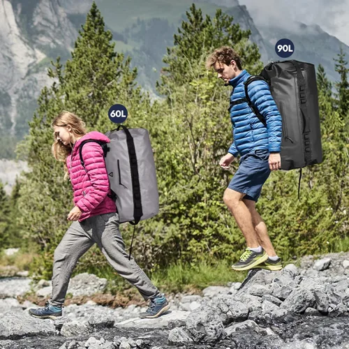 Miniatura 7 de Haimont Mochila Duffel Grande Impermeable con Parte Superior Enrollable, Bolsa Duffel Seca de Servicio Pesado para Navegación, Viajes, Camping, Negro
