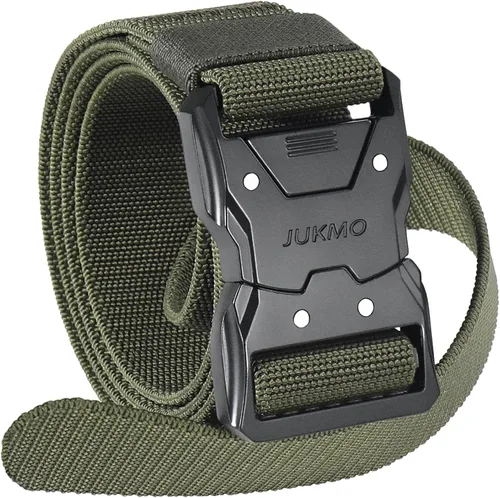 Miniatura 12 de JUKMO - Cinturón táctico de liberación rápida, cinturón de nailon de 1.5 pulgadas estilo militar para senderismo con hebilla de cinturón