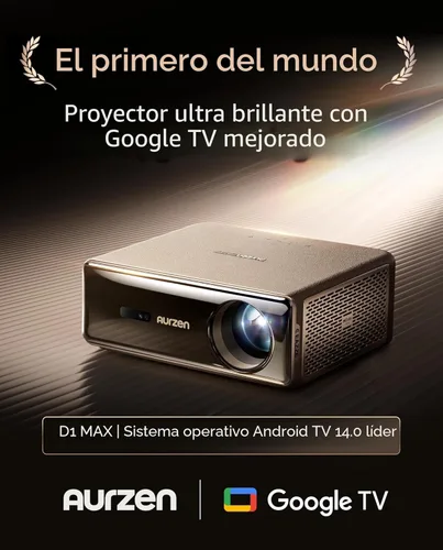 Miniatura 2 de Aurzen EAZZE D1 MAX - Proyector inteligente Google TV compatible con 4K, ultra brillante, 1000 lúmenes ANSI, tecnología MEMC, totalmente automático