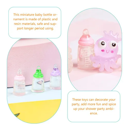 Miniatura 5 de 30 Uds. Miniatura Baby Shower Favores Mini Biberón Plástico Baby Bottle Candy Bottle Boy Girl Recién Nacido Bebé Bautismo Decoración Fiesta