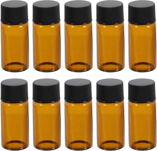 Miniatura 7 de PATIKIL Botella de almacenamiento multimedia de 0.5 fl oz, paquete de 50 botellas de vidrio con tapa de rosca de plástico para laboratorio en casa