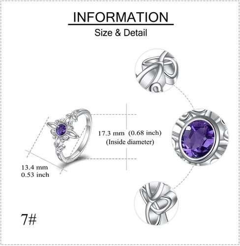 Miniatura 4 de YAFEINI Anillo de nudo de bruja de plata de ley 925, anillo de nudo de trinidad celta, joyería de nudo de bruja para mujer