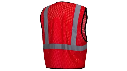 Miniatura 3 de Pyramex RV12 Series Hi-Vis - Chaleco de seguridad reflectante para el trabajo, rojo, pequeño/mediano