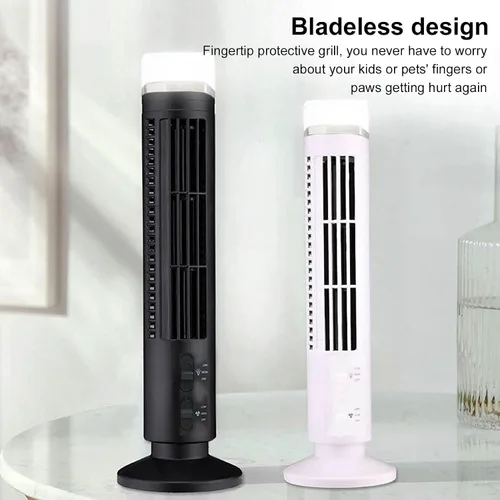 Miniatura 3 de Pomya Ventilador de torre oscilante sin aspas, ventilador de oficina silencioso con oscilación de 90 grados, ventilador de escritorio portátil