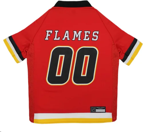 Camiseta NHL Calgary Flames para perros y gatos, talla XL. ¡Deja que tu mascota sea un verdadero fanático de la NHL!