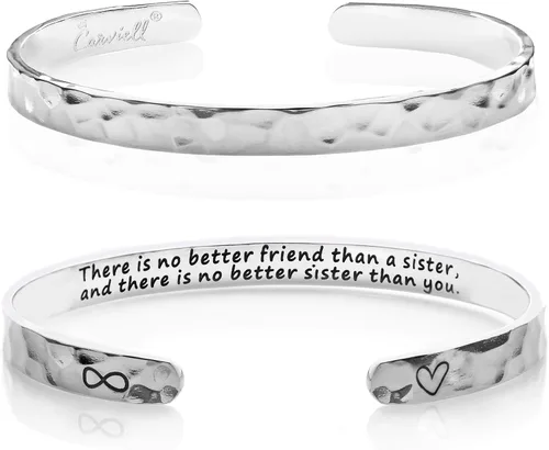 Miniatura 27 de Carviell Pulseras grabadas para mujer, inspiradoras, amistad, amor, mamá, hija, hermana, cristiana, graduación, conmemoración y regalos de boda, más