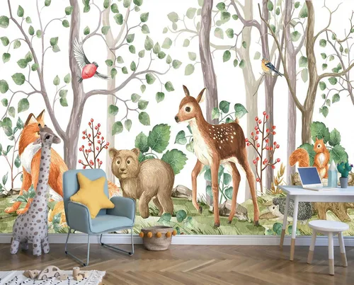 Miniatura 8 de Reyhui - Mural de pared con imagen de bosque y arroyo, papel tapiz grande con escena natural para dormitorio, sala de estar, fondo de TV, sofá