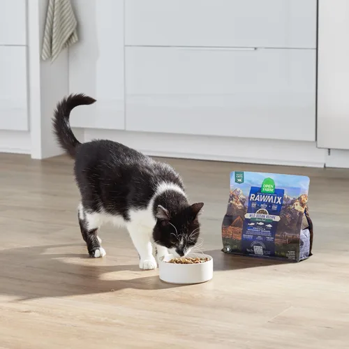 Miniatura 7 de Open Farm, RawMix Alimento seco para gatos, croquetas repletas de proteínas recubiertas en caldo de huesos con trozos crudos liofilizados, formulada