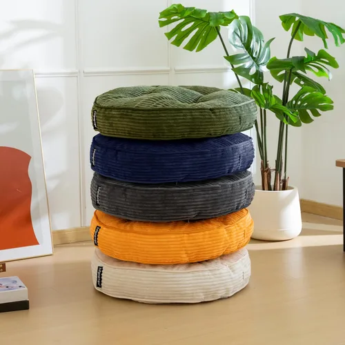 Miniatura 8 de HIGOGOGO Cojín de suelo para adultos, cojín de meditación, grande y redondo, funda de pana copetuda, para sala de estar o yoga, 22 x 22 pulgadas