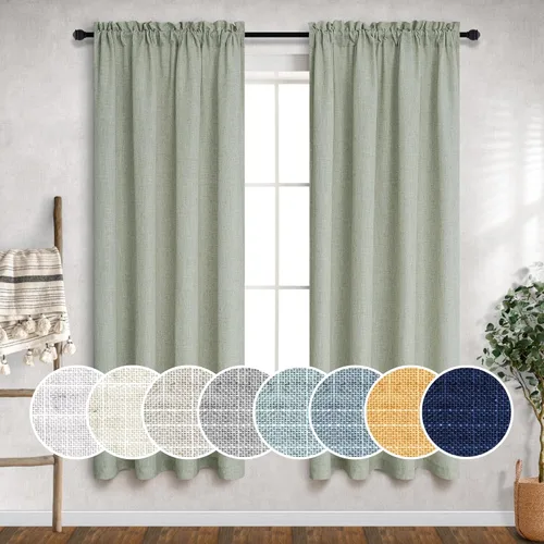 Miniatura 27 de Cortinas blancas puras de 38 pulgadas de ancho para dormitorio, juego de 2 paneles de cortinas de privacidad con bolsillo para barra, cortinas
