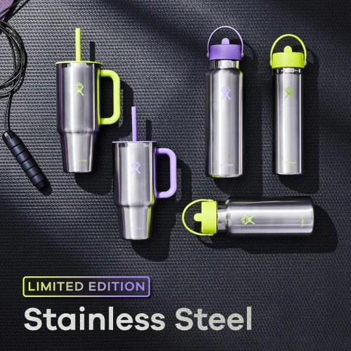 Miniatura 3 de Hydro Flask Botella de agua – Acero inoxidable aislado – Tapa flexible con popote de boca ancha, antiderrames, a prueba de fugas y recargable de 40
