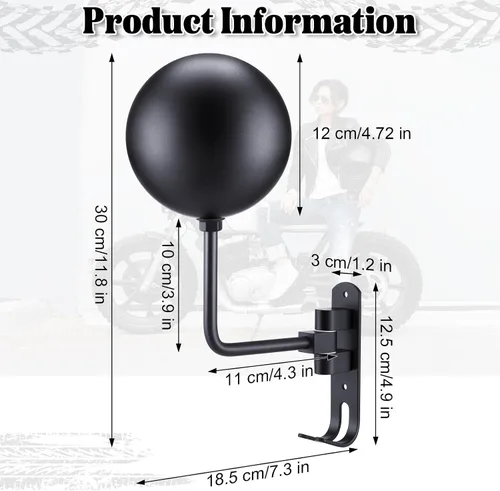 Miniatura 2 de Shimeyao Soporte de pared para casco de motocicleta, rotación de 180°, soporte de exhibición con 2 ganchos para hombres y mujeres, abrigos