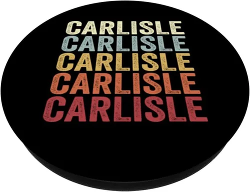 Miniatura 2 de Carlisle Massachusetts Carlisle MA Retro Vintage Text PopSockets Swappable PopGrip