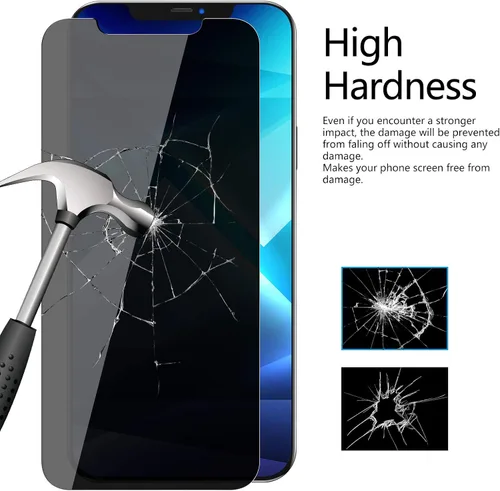Miniatura 4 de LYWHL Paquete de 3 protectores de pantalla de privacidad para iPhone 12 Pro Max, protector de pantalla privada antiespía de vidrio templado para 12
