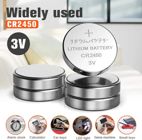 Miniatura 3 de Joobef CR2450 batería de litio de 3 v, batería botón electrónica para juguetes, calculadoras, relojes (20 unidades)