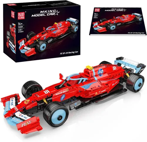 Mould King 13209 Tech Racing Car - Bloques de sujeción para automóvil, 1401 piezas de kit de montaje de modelo de coche de carreras vintage,