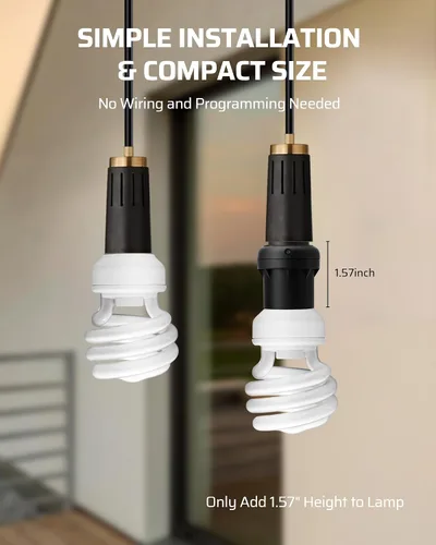 Miniatura 4 de DEWENWILS Enchufe con Sensor de Luz, Enchufe de Sensor de Anochecer a Amanecer, Enchufe de Bombilla para Luminarias, Compatible con Bombillas