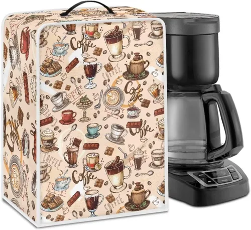 Miniatura 10 de Cubiertas para máquina de café con mango superior, resistentes a las manchas, para mezclador, compatible con la mayoría de cafeteras