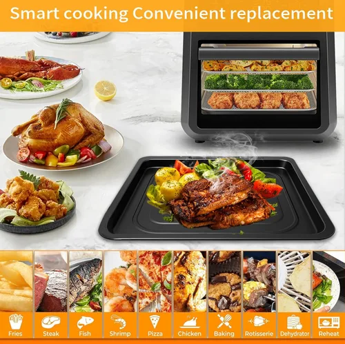 Miniatura 6 de Accesorios para freidora de aire Chefman de 12 cuartos de galón 6 en 1 horno de convección digital de encimera, bandeja de goteo de freidora de aire