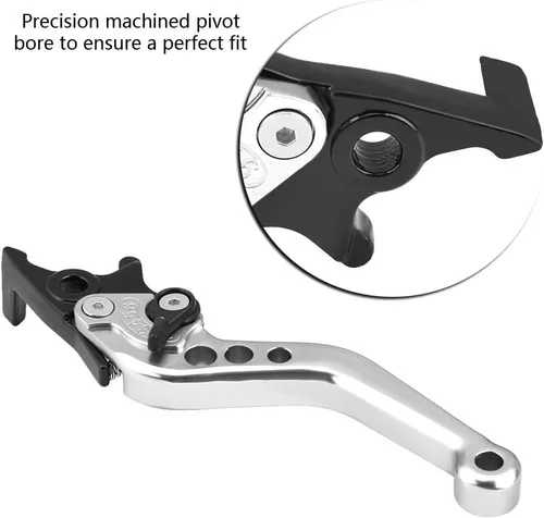 Miniatura 7 de Keenso Palanca de freno de doble disco, 1 par de 4 colores universal CNC aleación de aluminio modificación de motocicleta palanca de freno de disco