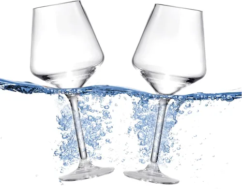 Miniatura 13 de Copas de vino de plástico irrompible de estilo europeo, juego de 4 vasos de vino de acrílico Tritan, irrompible, color transparente, irrompible, sin