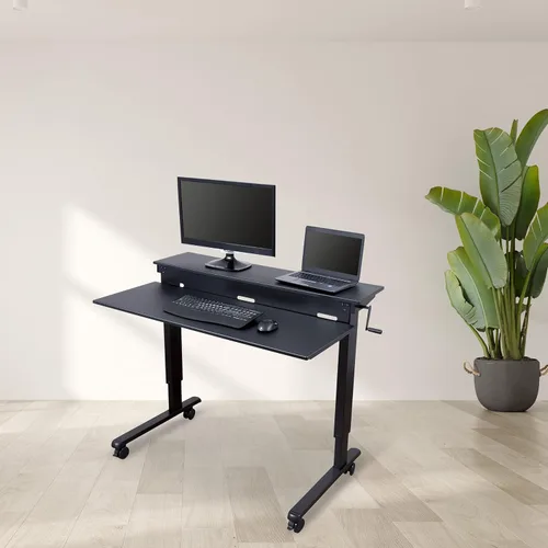 Miniatura 4 de DESK STORE - Escritorio para computadora ajustable para estar sentado o parado