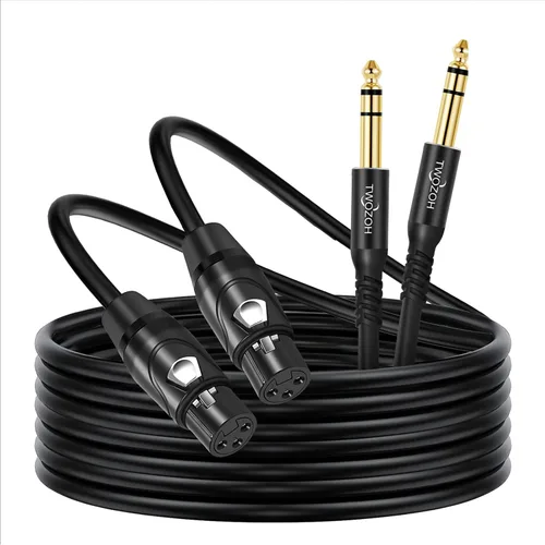Miniatura 10 de Twozoh Cable XLR Hembra a TRS de 1/4 Pulgada (6.35mm), Cable de Micrófono XLR a Jack de Cuarto de Pulgada Equilibrado 1 Pie (Profesional/HiFi)
