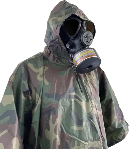 Miniatura 9 de Poncho nuclear militar M15 V.2, poncho táctico del ejército para la protección de CBRN, Camouflaje, Talla única