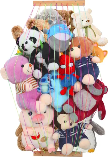 PHOENANCEE Organizadores de almacenamiento de animales de peluche, soporte para animales de peluche, red colgante de hamaca de zoológico para sala