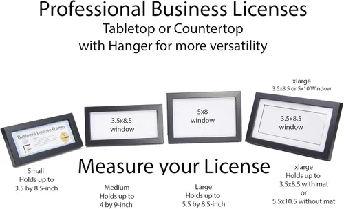 Miniatura 2 de Marcos de licencia para maquilladores profesionales de 3.5 in x 8.5 in, sostenedor de licencia de panel de estado para mostrar certificado, licencia