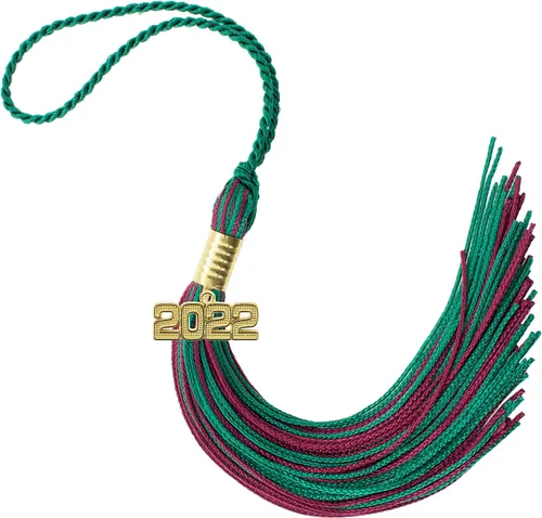Miniatura 75 de Borla de graduación Aqua 2022, todos los colores escolares disponibles, fabricada en Estados Unidos
